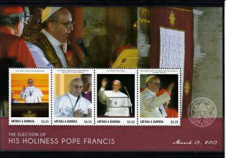 Antigua & Barbuda 2013 Election His Holiness Pope Francis 4v Sheet St Peters photo