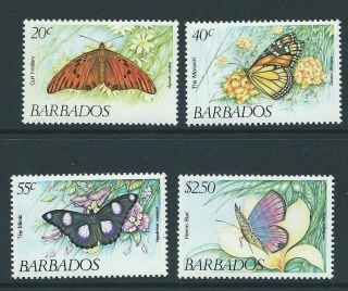 Barbados Sg718/21 1983 Butterflies photo