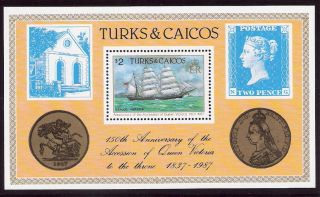 Turks And Caicos 1987 Anniv.  Queen Victoria To Throne S/s (sc 728) photo