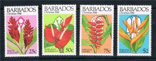 Barbados 1986 Christmas Flowers Sg828/31 photo
