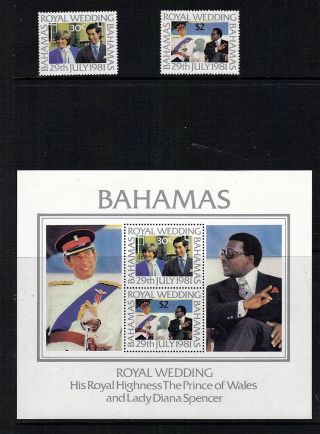 Bahamas 1981 Royal Wedding Commemoratives & The Miniature Sheet photo
