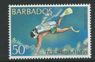 Barbados Sg433w 1971 50c Wmk Inverted photo