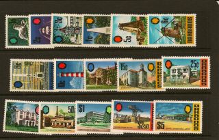 Barbados :1970 Scenes Definitives1c - $5.  00 Chalky Paper Sg 399 - 414 Unmounted photo