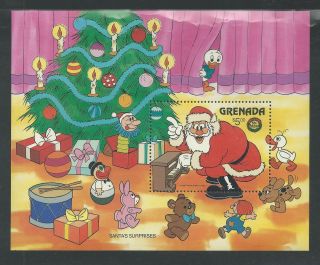 Grenada 1415 Disney,  Santa ' S Surprises,  Christmas 1986 Souvenir Sheet photo
