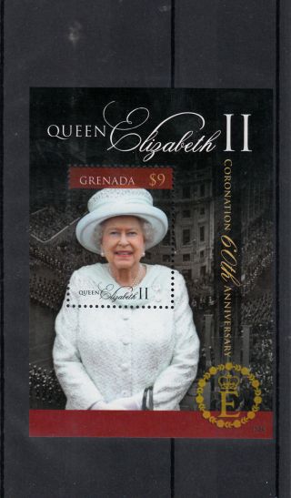 Grenada 2013 Coronation Queen Elizabeth Ii 60th Anniv I 1v S/s Royalty photo