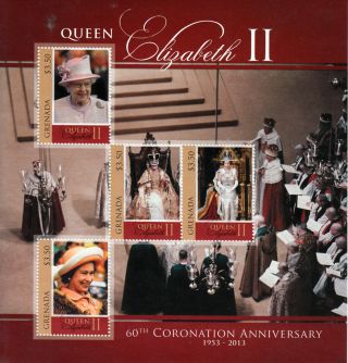 Grenada 2013 Coronation Queen Elizabeth Ii 60th Anniv I 4v M/s Royalty photo
