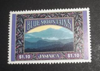 Jamaica Stamp Blue Mountains $1.  10 Never Hinged photo