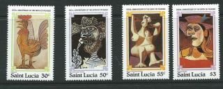 St.  Lucia Sg583/6 1981 100th Anniv Of Birth Picasso photo
