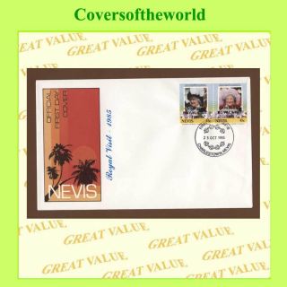Nevis 1985 Overprints On Queen Mother Pair First Day Cover photo