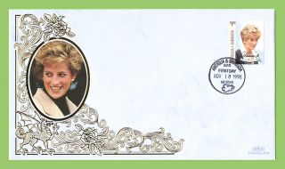 Antigua Barbuda 1998 $1.  20 Diana,  Princess Of Wales Commemoration Silk Fdc photo