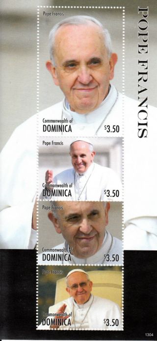 Dominica Commonwealth 2013 Pope Francis $v M/s Popes photo