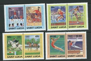 St.  Lucia Sg727/34 1984 Leaders Of The World Olympic Games photo