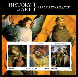 Grenada 2013 History Of Art Early Renaissance 3v M/s Crivelli Fra Angelico photo