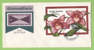 Grenada Grenadines 1990 Expo 90 ' Orchids Miniature Sheet First Day Cover photo