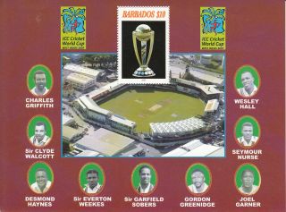 Barbados 2007 Icc World Cup Cricket West Indies 1v Sheet Garfield Sobers photo