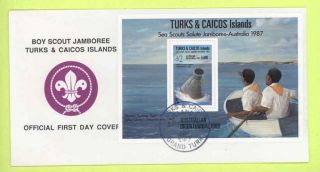 Turks & Caicos 1987 Scouts Jamboree M/s First Day Cover photo