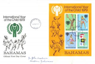 Bahamas 1979 Year Of Child Stamp Mini Sheet First Day Cover Re:cw191 photo