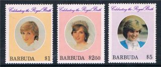 Barbuda 1982 Birth Of Prince William Sg 613/5 photo
