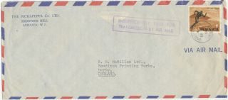 Jamaica 1966 Boxed Violet „insufficiently Paid For / Transmission By Air Mail“ photo