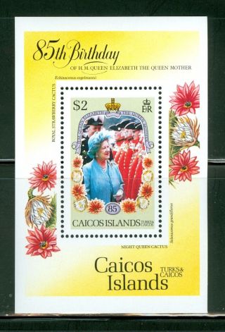 Turks & Caicos Islands - Caicos Scott 77 85th Birthday Queen Mother Cv$6.  50 photo
