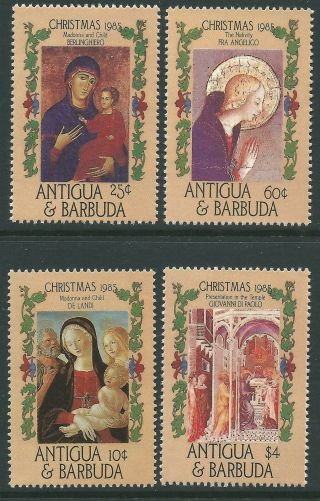 Antigua 1985 - Christmas Fine Art Religious Painting Nativity - Sc 905/8 photo