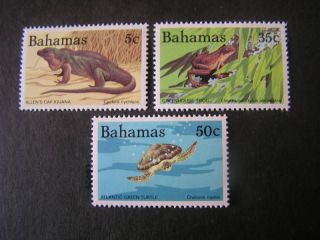 Bahamas,  Scott 564+566/567 (2) 1984 Iguana & Frogs Issue Mlh photo
