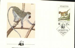 (72360) Fdc - St.  Kitts - Monkey - 1986 photo