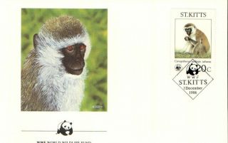 (72361) Fdc - St.  Kitts - Monkey - 1986 photo