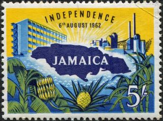 Jamaica 1962 - 3 5s Multicoloured Sg196 Cv £10.  00 Vf Mh Postage photo