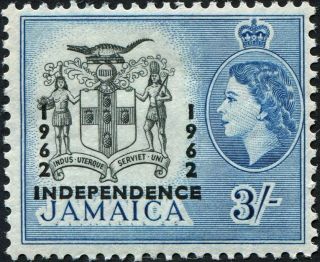 Jamaica 1962 - 3 3s Black And Blue Sg190 Cv £1.  00 F Mh Postage photo