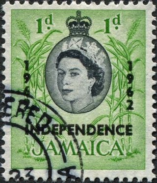 Jamaica 1962 - 3 1d Black And Emerald Sg182 Cv £0.  10 Uh Postage photo