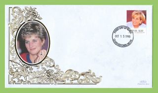 Nevis 1998 $1.  00 Princess Diana Memorial Silk First Day Cover photo
