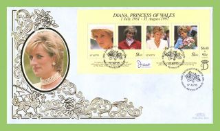 St Kitts 1998 Princess Diana Memorial Silk First Day Cover photo