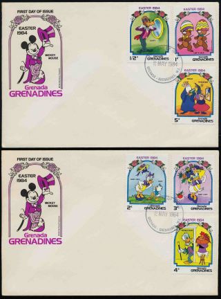 Grenada Grenadines 580 - 5 Fdc ' S Disney,  Easter 1984 photo