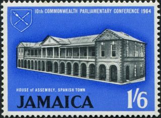 Jamaica 1964 1s6d Black And Bright Blue Sg238 Cv £0.  50 Vf Mh Postage photo