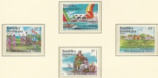 Dominican Republic,  Discovery Of America Columbus Ships Scott 951/954 photo
