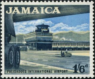 Jamaica 1964 - 8 1s6d Black,  Light Blue And Buff Sg227 Cv £4.  00 F Mh Freep&p photo