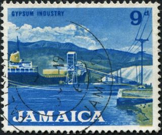 Jamaica 1964 - 8 9d Blue And Yellow - Bistre Sg225 Cv £0.  10 F Uh Postage photo
