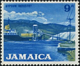 Jamaica 1964 - 8 9d Blue And Yellow - Bistre Sg225 Cv £1.  50 F Mh Postage photo