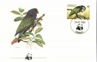 (72605) Fdc Wwf Dominica - Imperial Parrot - 1984 photo