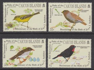 Caicos Islands - 1985 Audubon (4v) Um / photo
