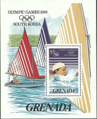 Grenada 1986 - Sports Summer Olympics Seoul 88 Swimming S/s - Sc B10 photo