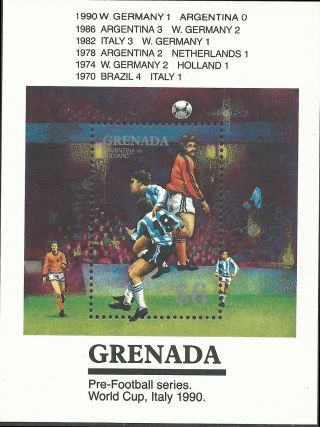 Grenada 1990 - Sports World Cup Soccer Championships Italy S/s - Sc 1727a photo