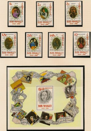 Jamaica:1981 Bob Marley Set+ms Sg 529 - 35 + Ms 536 Un photo