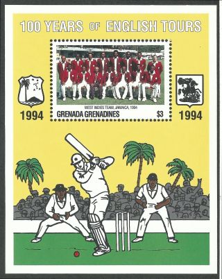 Grenada Gre 1995 - Sports English Touring Cricket Centenary S/s - Sc 1718 photo