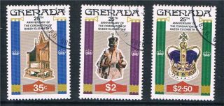 Grenada 1978 Anniv Of Coronation Sg 946/8 Cto photo