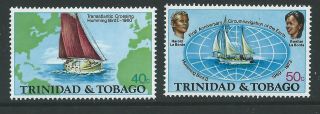 Trinidad & Tobago Sg454/5 1974 Anniv Of World Voyage photo