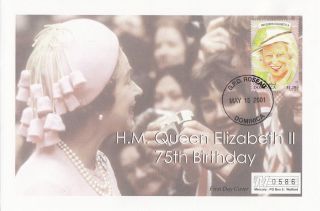 (17958) Dominica Fdc - Queen 75th Birthday - 15 May 2001 photo