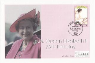 (17964) Antigua Barbuda Fdc - Queen 75th Birthday - 3 July 2001 photo