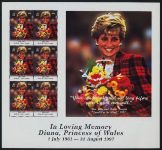 Turks & Caicos 1271 Sheet Princess Diana,  Flowers photo